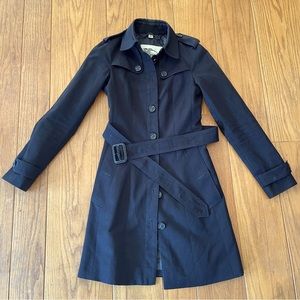 Burberry Black Single-Breasted Trench Coat